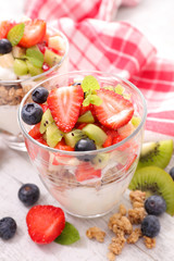 muesli with yogurt and berry
