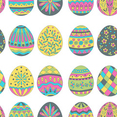 Seamless pattern of easter eggs