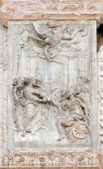 The Pool of Bethesda, panel by Teodosio Rossi on the left door of San Petronio Basilica in Bologna, Italy