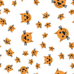 Obraz premium Seamless pattern of cat head.