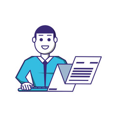 elegant businessman with receipt paper