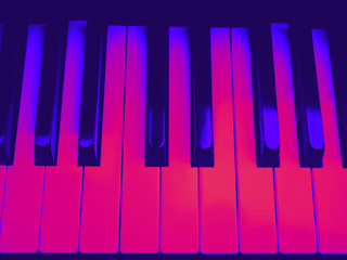 Naklejka premium Piano Tasten im Duotone Style