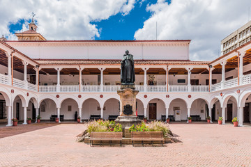 Naklejka premium stylish patio courtyard in La Candelaria aera Bogota capital city of Colombia South America