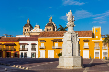 Plaza de La Aduana Centro Historico aera of Cartagena de los indias Bolivar in Colombia South America