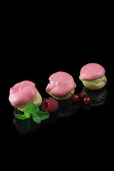 perfect profiteroles with pink glaze