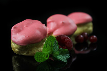 perfect profiteroles with pink glaze