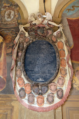 Epitaph from External atrium of Archiginnasio in Bologna, Italy