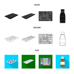 Isolated object of retail and healthcare logo. Collection of retail and wellness stock symbol for web.