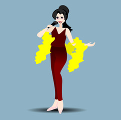   Happy International  Woman Day. Lady cartoon character  on isolated background.