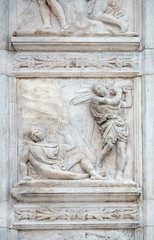 The Abel killing, Genesis relief on portal of Saint Petronius Basilica in Bologna, Italy
