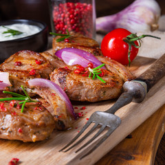 Tasty Lamb chops with mint and rosemary