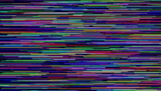 Abstract rainbow colors random moving horizontal block background. The movement dynamic animation of colorful lines for music. 4K loop animation.