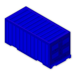 Vector drawing of shipping container on white background
