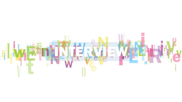 INTERVIEW colorful kinetic type banner