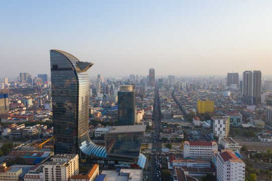 Landscape Phnompenh on January - landsmarks Cambodia - 31 Jan 2019