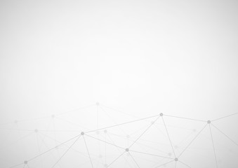 Abstract gray background with connecting dots and lines. Data and technology graphic design. Network connection concept