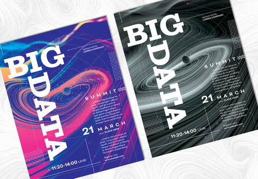 Event Poster Layout with Abstract Galaxy Theme