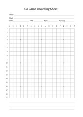 Vector template of empty 19 by 19 goban grid