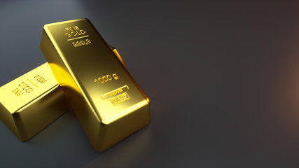 Gold bar close up shot. wealth business success concept