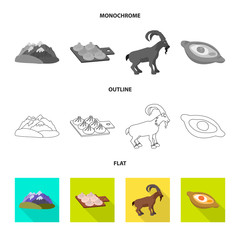 Vector design of culture and sightseeing icon. Set of culture and originality stock symbol for web.