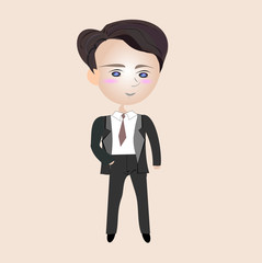  Wedding clipart . Illustration groom and bride. Cartoon character man in back suit and woman in white bridal gown for invitation card template.