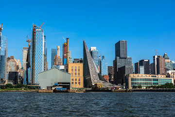 Manhattan skyline from the Hudson River, Manhattan, NYC