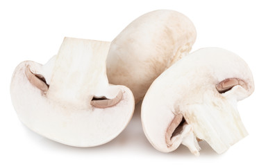  champignon mushrooms isolated on white background, with clipping path