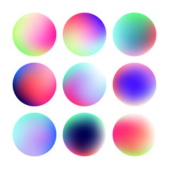 Set of round color gradient. Modern abstract background. Vector illustration background