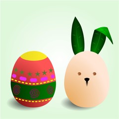 Easter Eggs - Colored easter egg and bunny easter egg	