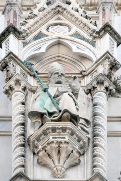 Pope Leo The Great, Portal Of Cattedrale Di Santa Maria Del Fiore (Cathedral Of Saint Mary Of The Flower), Florence, Italy 