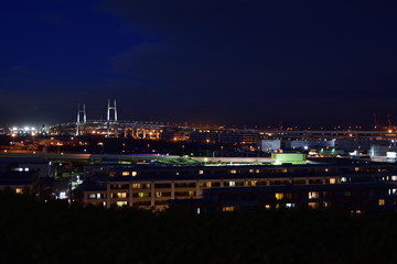 Fototapeta na wymiar 港の見える丘公園 夜景 (Night view at Minatogamieruoka-park)
