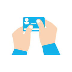 hands human with id document