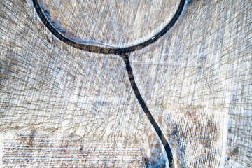 road with snowy forest in Hungary