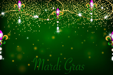 Mardi Gras holiday background  with diamonds, lights © wonderyusya