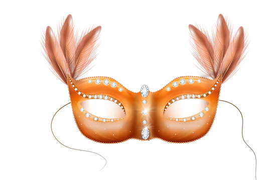 Golden Carnival Mask, Masquerade, Mardi Gras