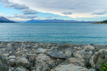 rocky shore of lake tekapo, canterbury, new zealand 3