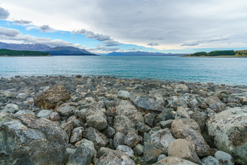 rocky shore of lake tekapo, canterbury, new zealand 5