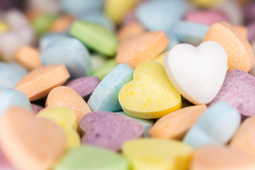 candy, love hart colorful closeup with background