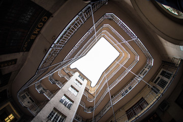 Obraz premium apartment house in budapest with square courtyard
