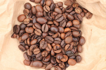 paper bag of coffee beans