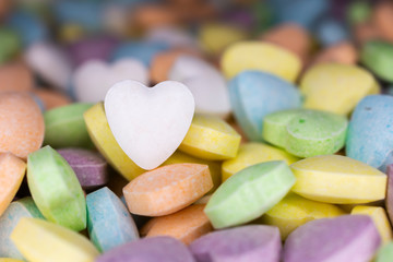 candy, love hart colorful closeup with background