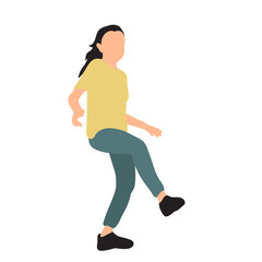 girl , without a face, in a flat style