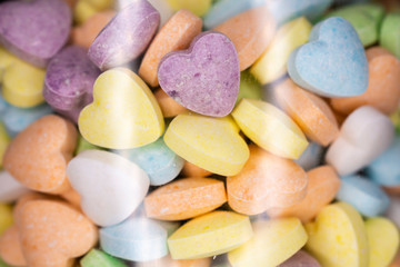 candy, love hart colorful closeup with background