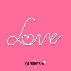 I LOVE YOU in Happy Valentine's Day on pink background