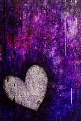 Abstract Background with a Silver Metallic Heart