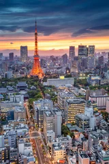 Peel and stick wall murals Tokyo Tokyo. Aerial cityscape image of Tokyo, Japan during sunset. 