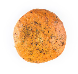 orange scone with spices on white background