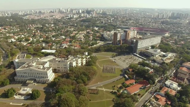Bandeirantes Palace, Government of the State of Sao Paulo, in the Morumbi neighborhood, Brazil South America Photo drone: 07/15/2018 