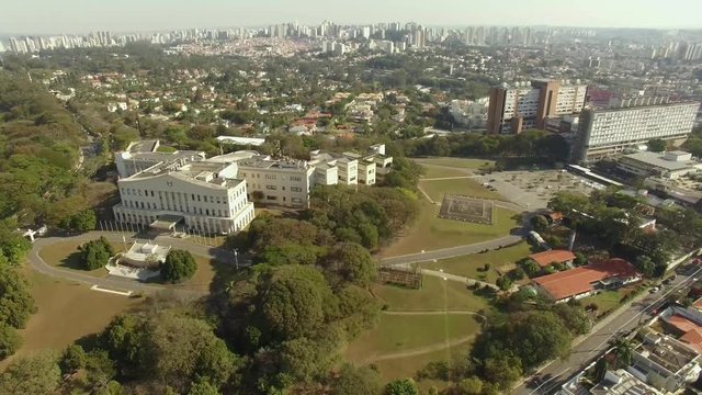 Bandeirantes Palace, Government of the State of Sao Paulo, in the Morumbi neighborhood, Brazil South America Photo drone: 07/15/2018 