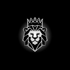 Lion King - Silver Lion Head Logo Vector